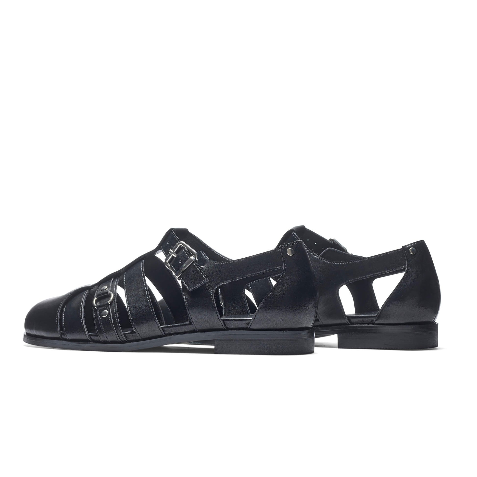 Gilgen Men's Cutout Shoes - KOI Footwear - Black - Back View