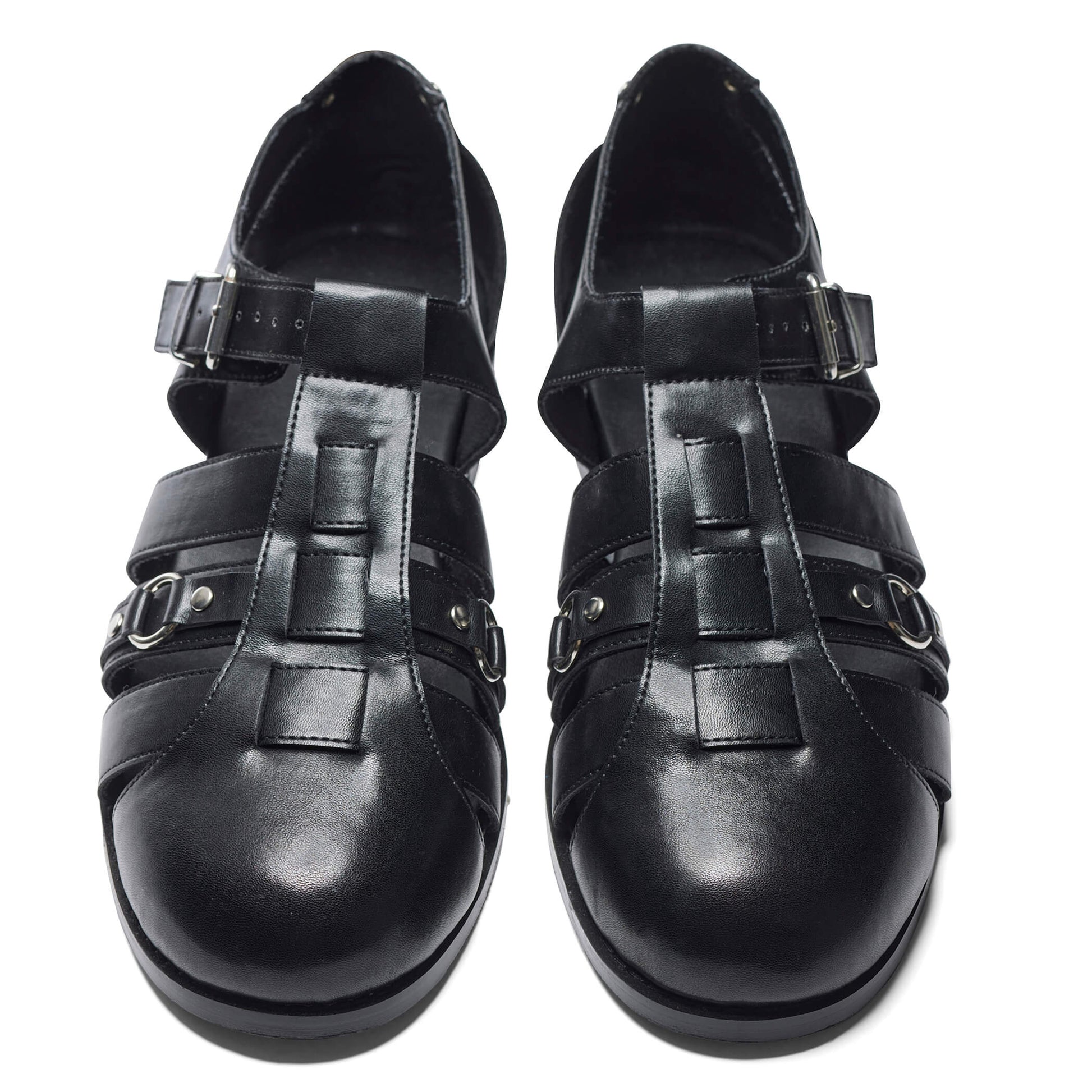 Gilgen Men's Cutout Shoes - KOI Footwear - Black - Front View