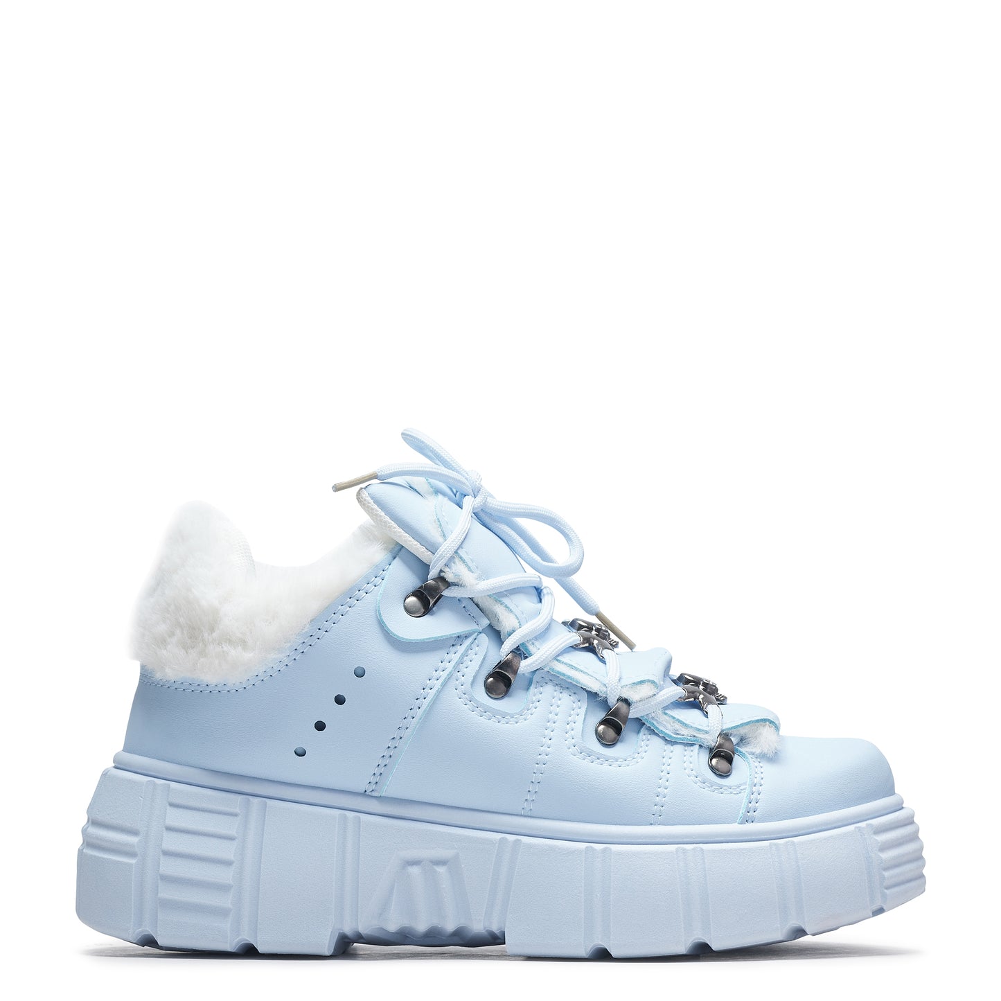 Glacial Bites Fluffy Baby Blue Trainers - Trainers - KOI Footwear - Blue - Main View