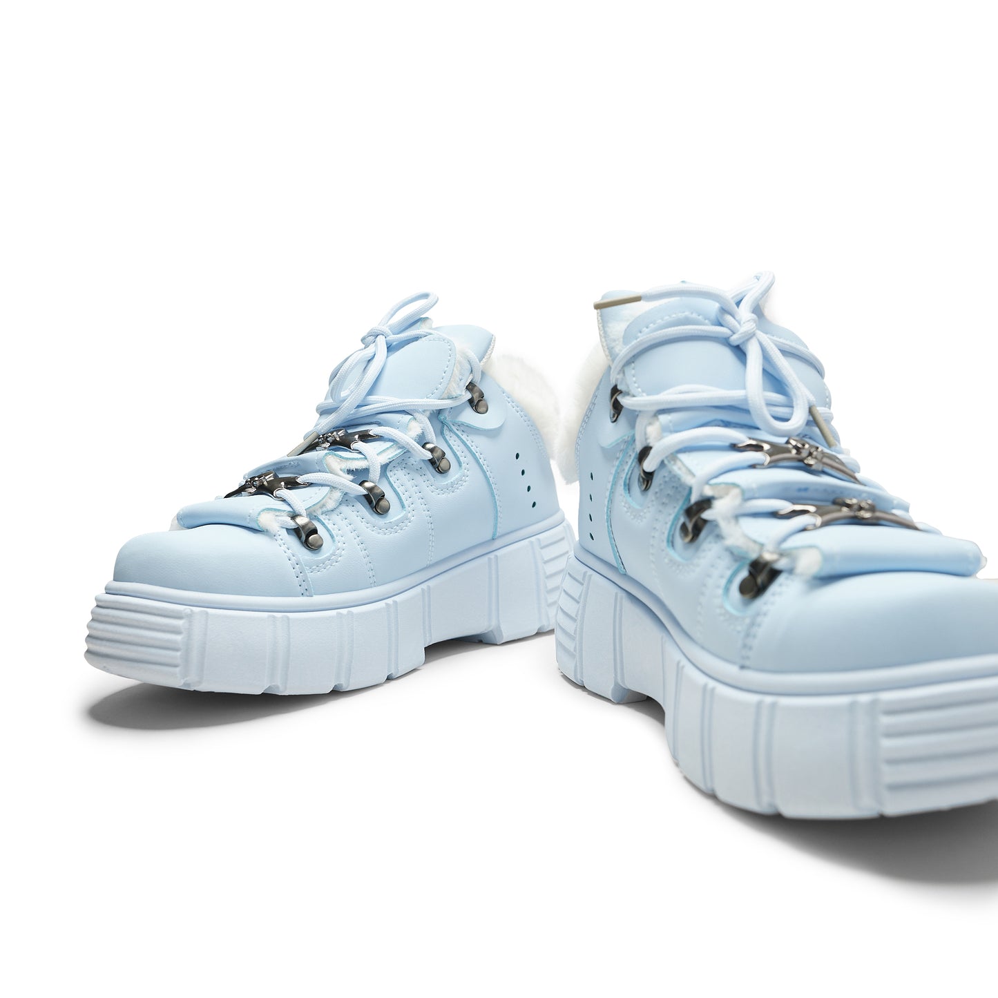 Glacial Bites Fluffy Baby Blue Trainers - Trainers - KOI Footwear - Blue - Front Detail