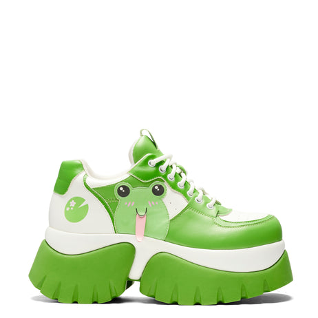 Fwoggy Woggy Says Hi Chunky Trainers - Green - Koi Footwear - Main View