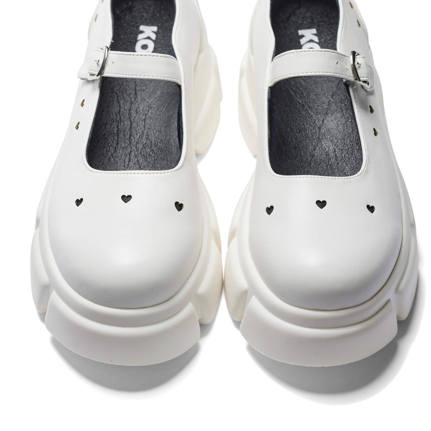 Harmony Heart Mary Jane Shoes - White - Shoes - KOI Footwear - White - Top View