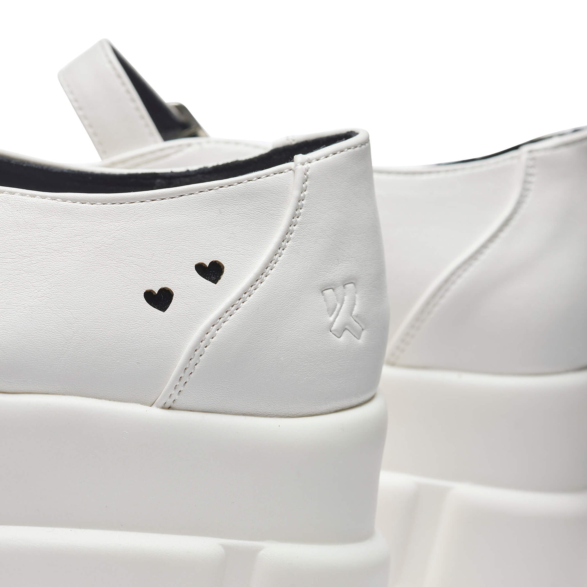 Harmony Heart Mary Jane Shoes - White - Shoes - KOI Footwear - White - Back Detail
