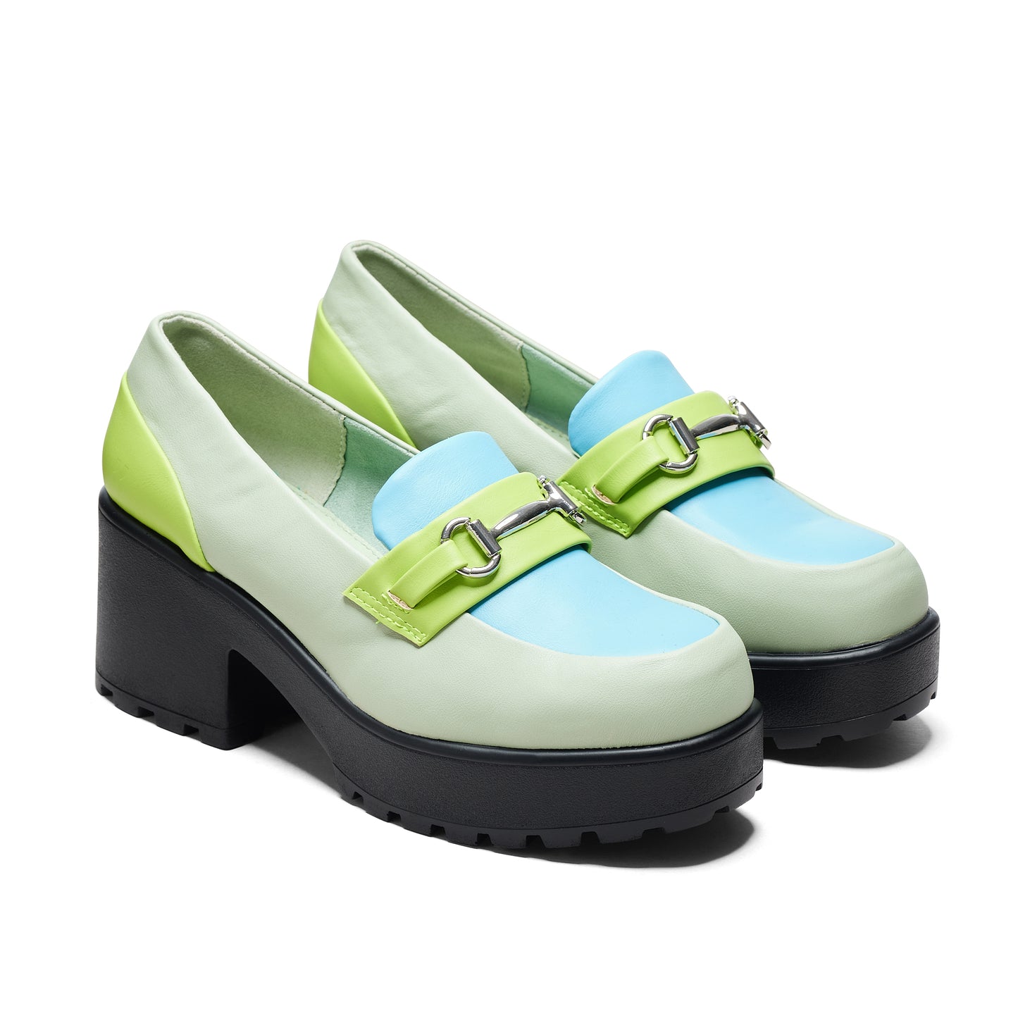 High Class Chunky Shoes - Mint Pastel - Shoes - KOI Footwear - Green - Three-Quarter View