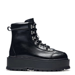 HYDRA All Black Matrix Platform Boots - Platform Ankle Boots - KOI Footwear - Black - Main View