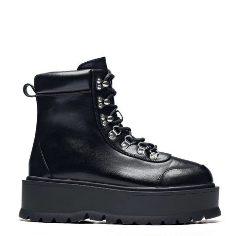 HYDRA All Black Matrix Platform Boots - Ankle Boots - KOI Footwear - Black - Main View