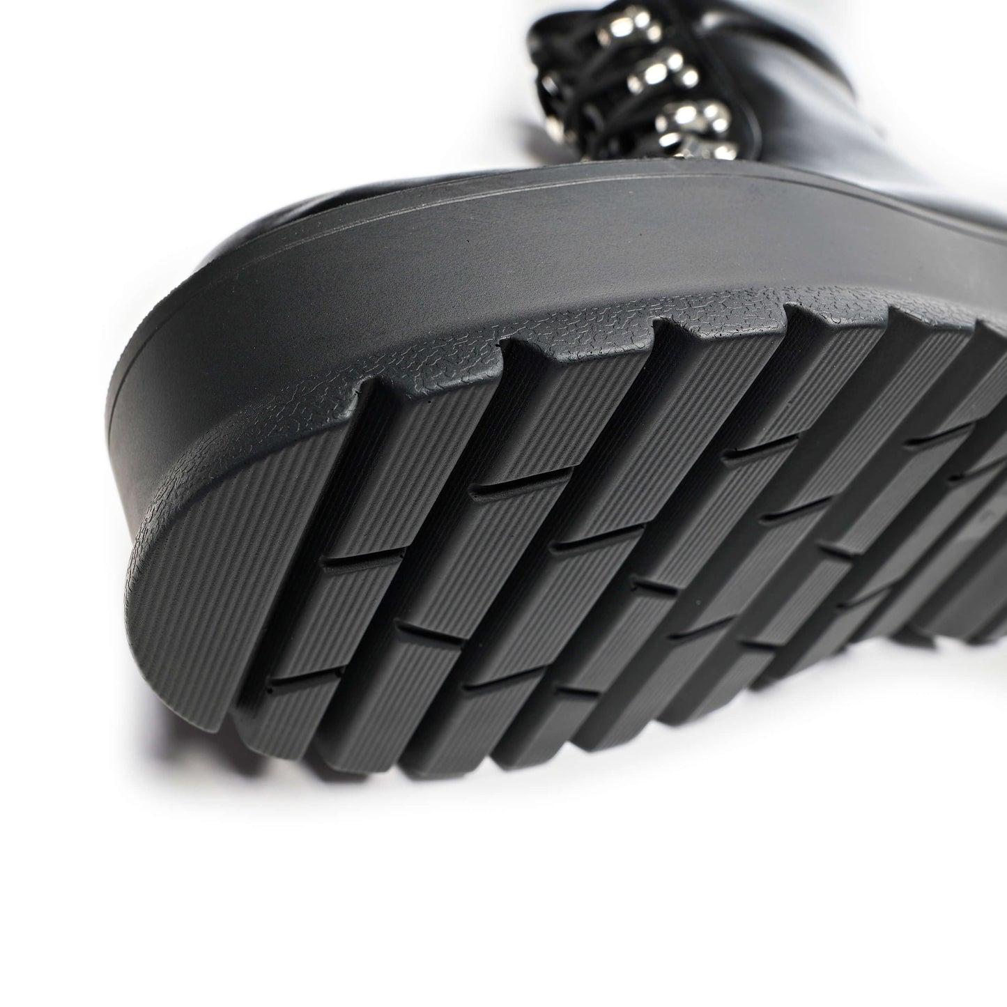 HYDRA All Black Matrix Platform Boots - Ankle Boots - KOI Footwear - Black - Sole View