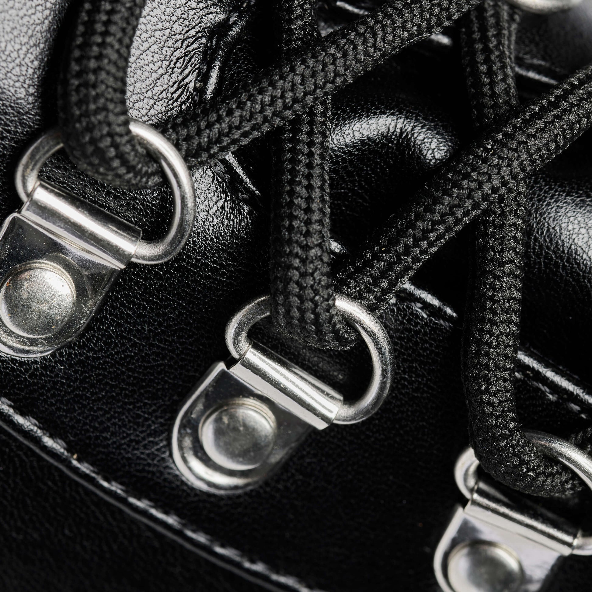 HYDRA All Black Matrix Platform Boots - Ankle Boots - KOI Footwear - Black - Lace Detail