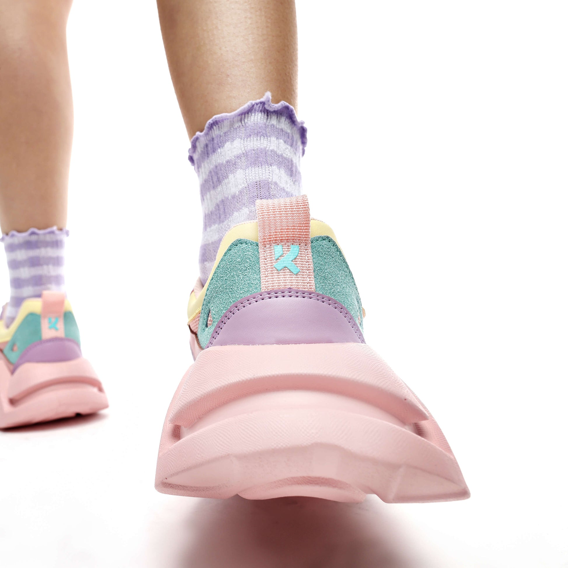 Ice Cream Beast Pastel Multi Trainers - Trainers - KOI Footwear - Pink - Platform Detail