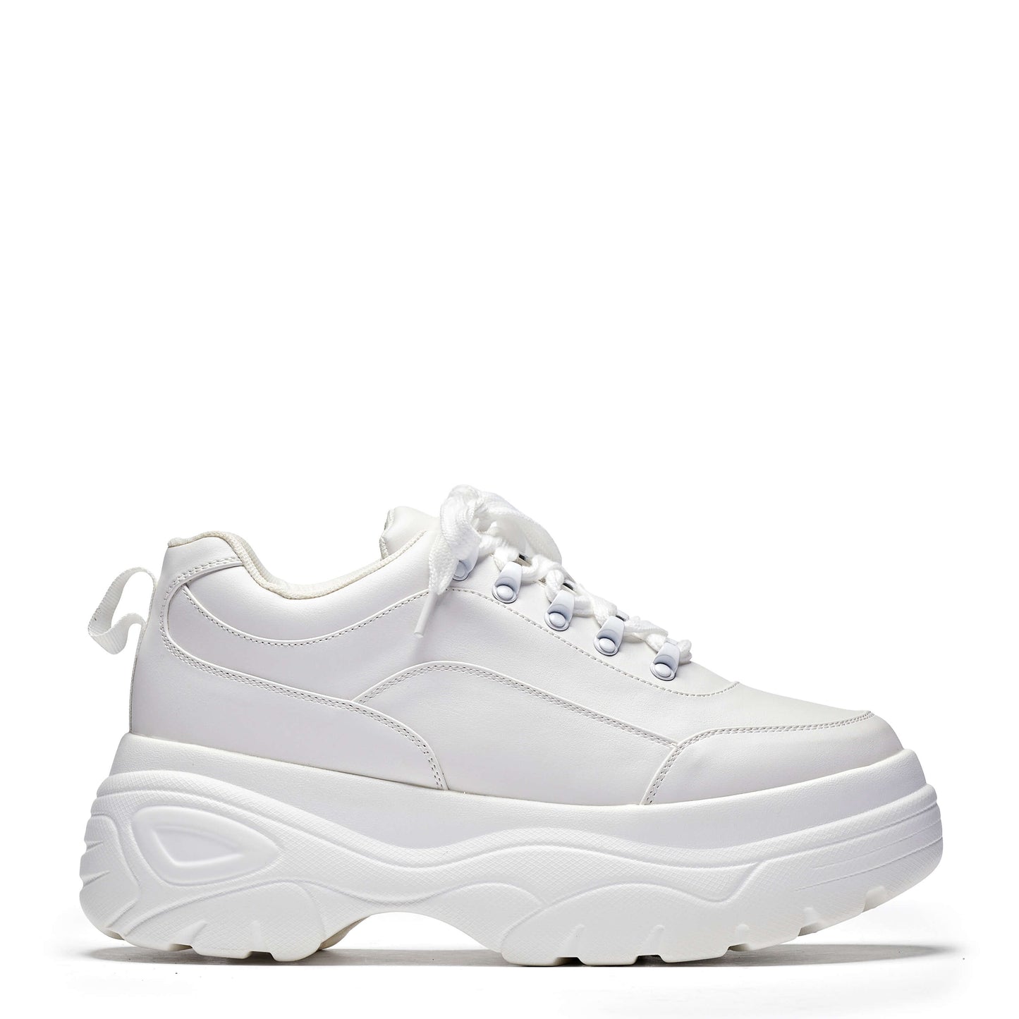 Jennie Striker White Chunky Bubble Trainers - Trainers - KOI Footwear - White - Side View