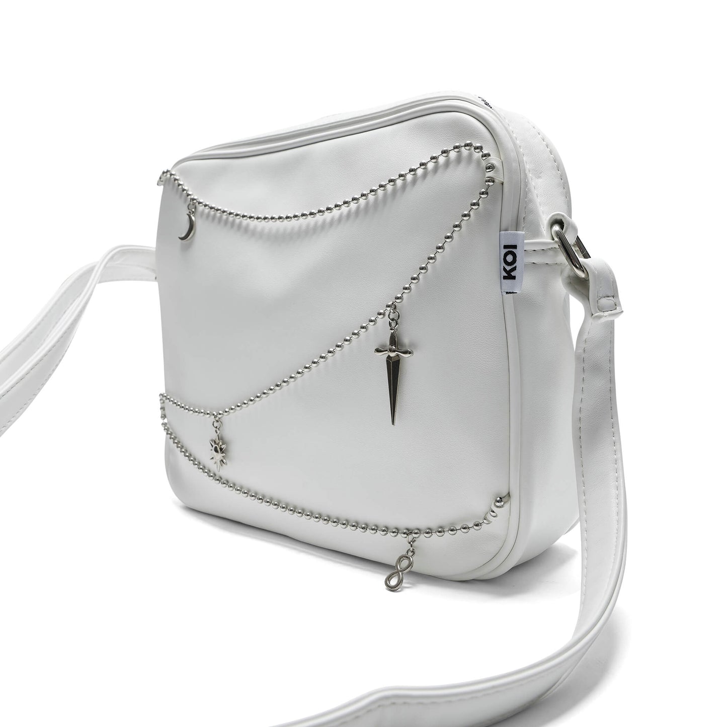 Jinx Mystic Charm White Shoulder Bag - Accessories - KOI Footwear - OS - Three-Quarter View
