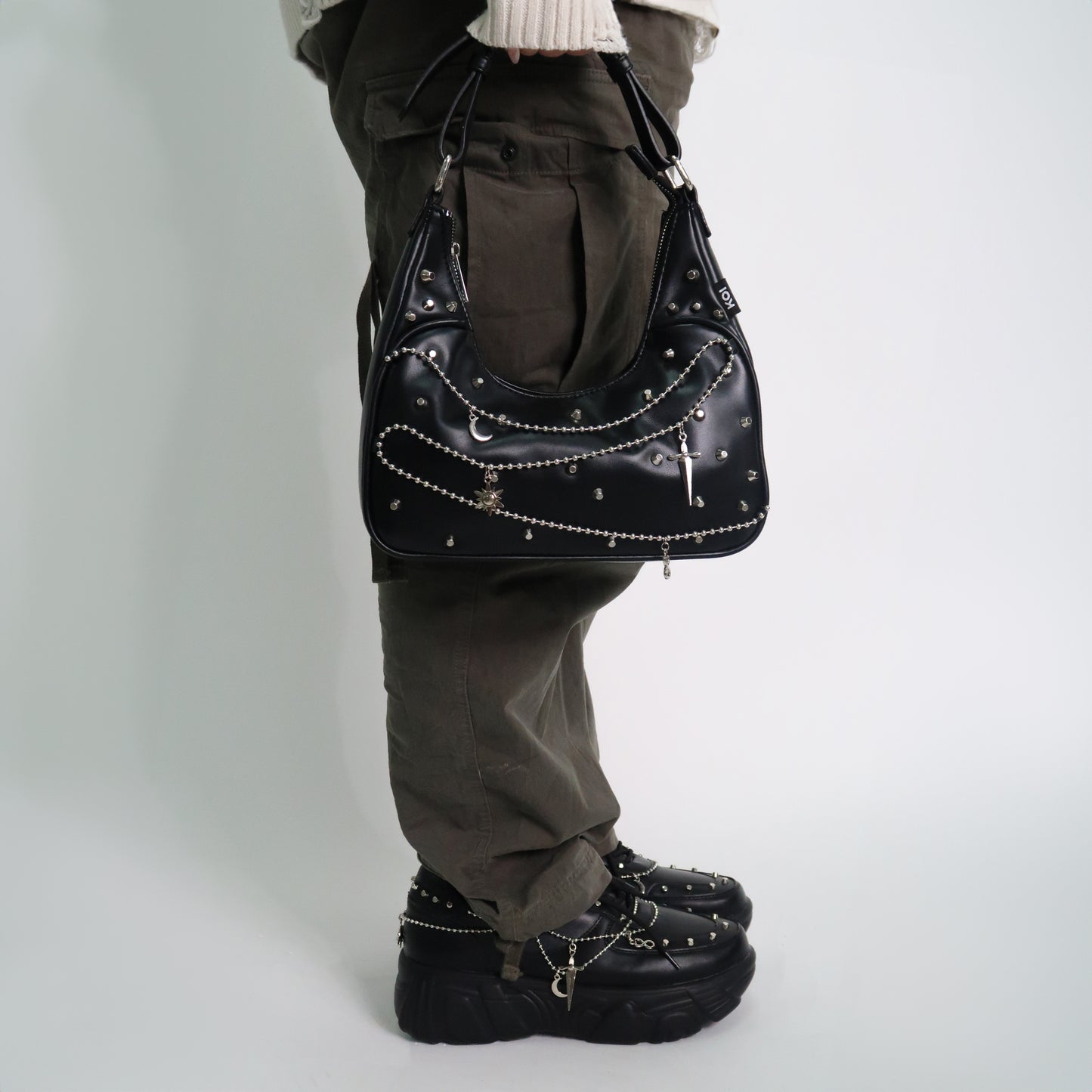 Jinx Mystic Charm Black Shoulder Bag - Accessories - KOI Footwear - OS - Full Model View
