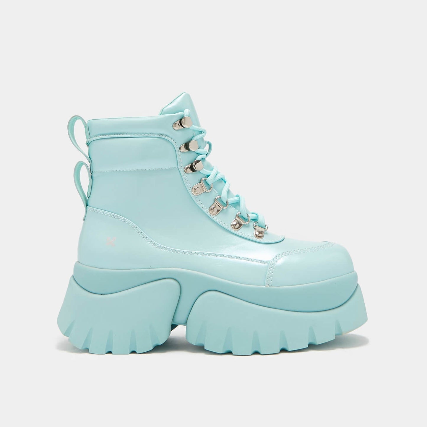 Gooey Baby Blue Platform Boots - Ankle Boots - KOI Footwear - Blue - Side View