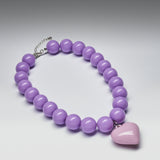 Pastel Purple Heart Necklace