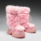 Kawaii Sasquatch Fluffy Boots - Pink