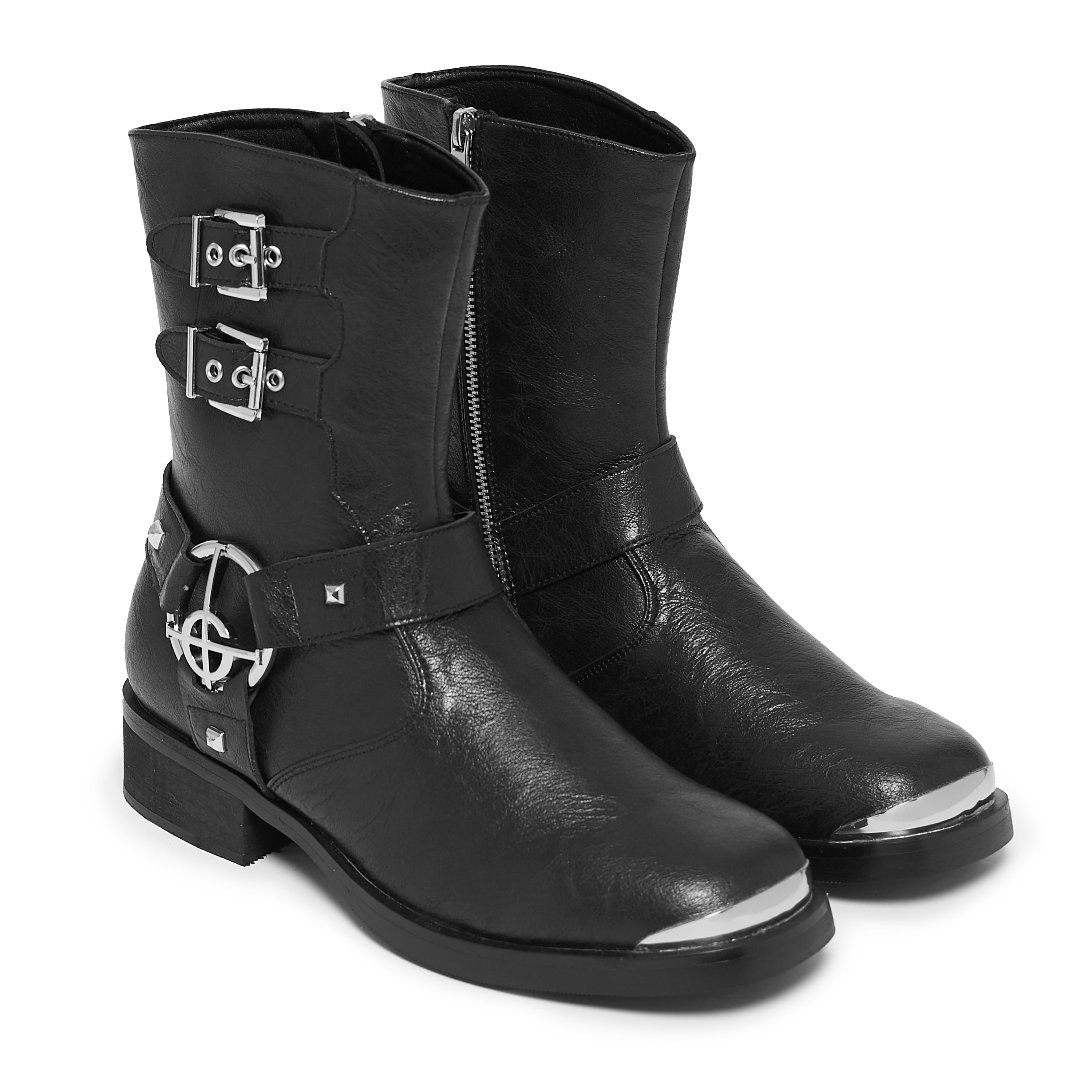 KOI - Nameless Ghouls Men’s Stacked Biker Boots1