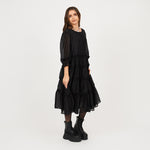 KOI_Bespoke Lissome Black Tiered Midi Dress-_