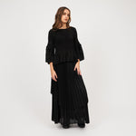 KOI_Bespoke Noctura Black Pleated Top and Skirt Co Ord- One Size_ECOM1