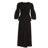 KOI_Bespoke Noctura Black Pleated Top and Skirt Co Ord- One Size_ECOM6
