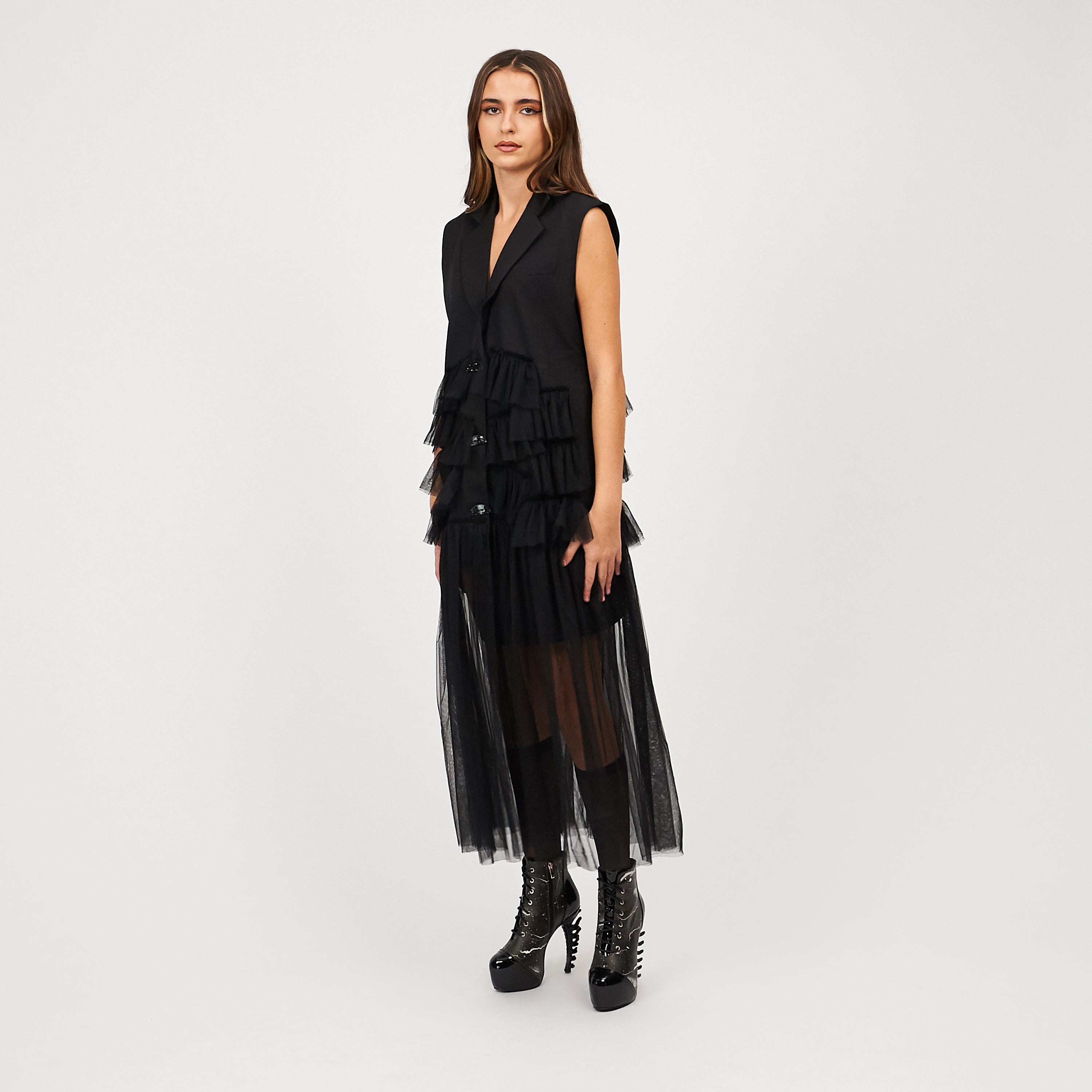 KOI_Bespoke Supernal Black Tulle Blazer Dress_3