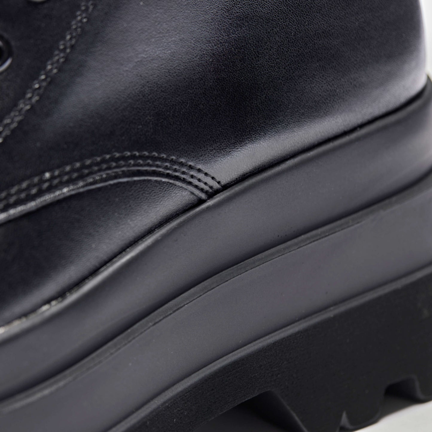 Deathwatch Trident Platform Boots - Ankle Boots - KOI Footwear - Black - Material Detail