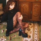 KOI_Darkbloom Black Platform Heels_DARCY1