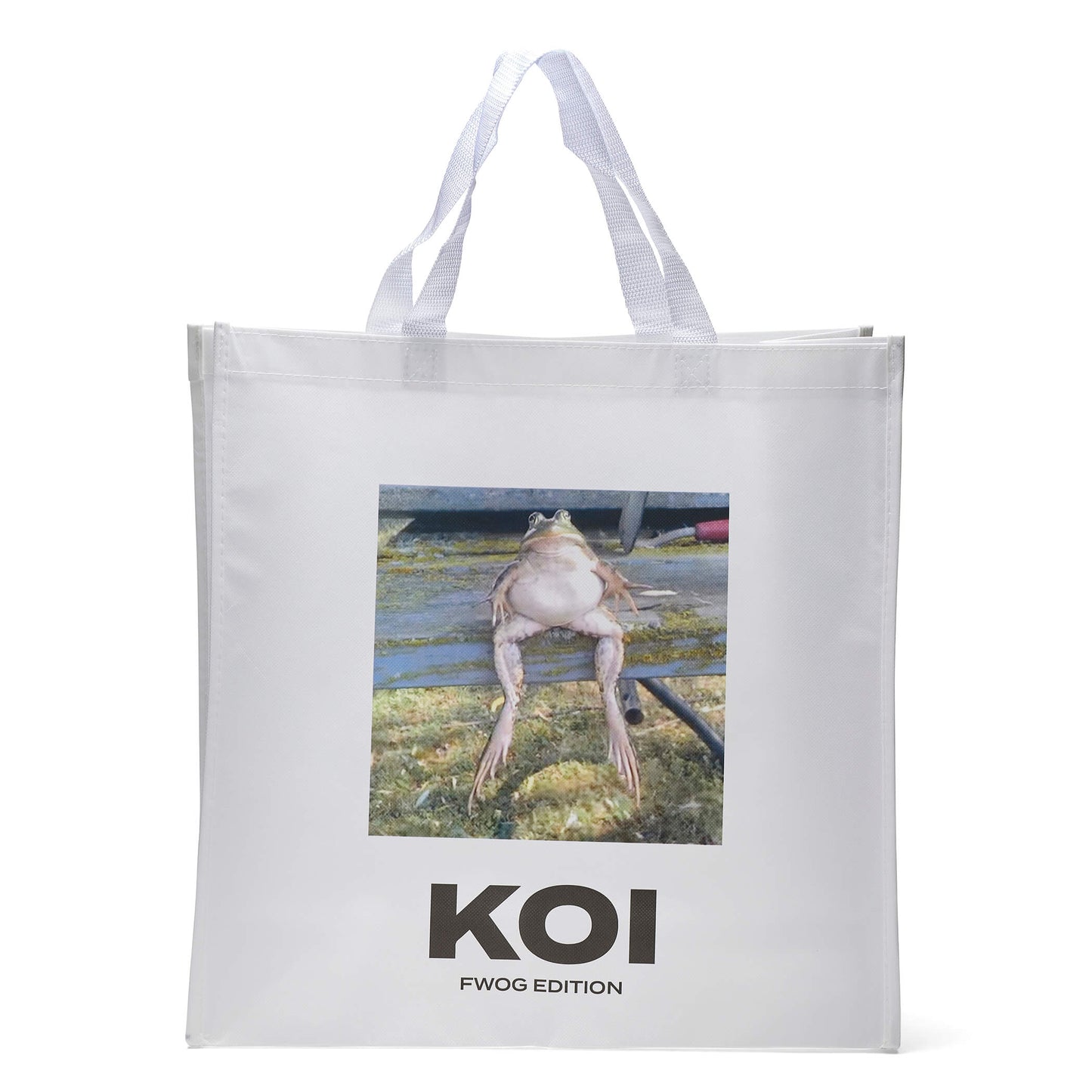 KOI Frog Tote Bag - Accessories - KOI Footwear - White - Front View
