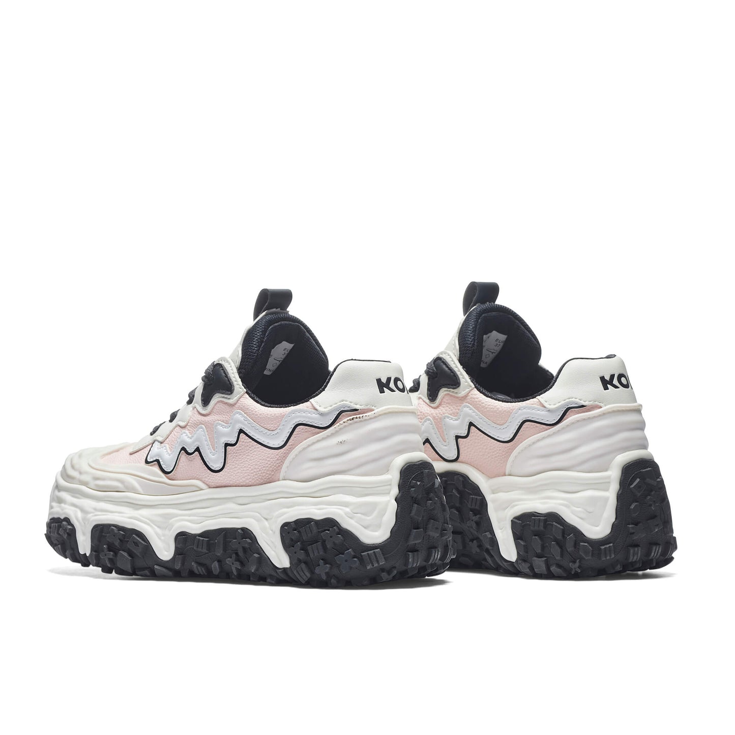 Layer Cake Chunky Trainers - White - KOI Footwear - Back View
