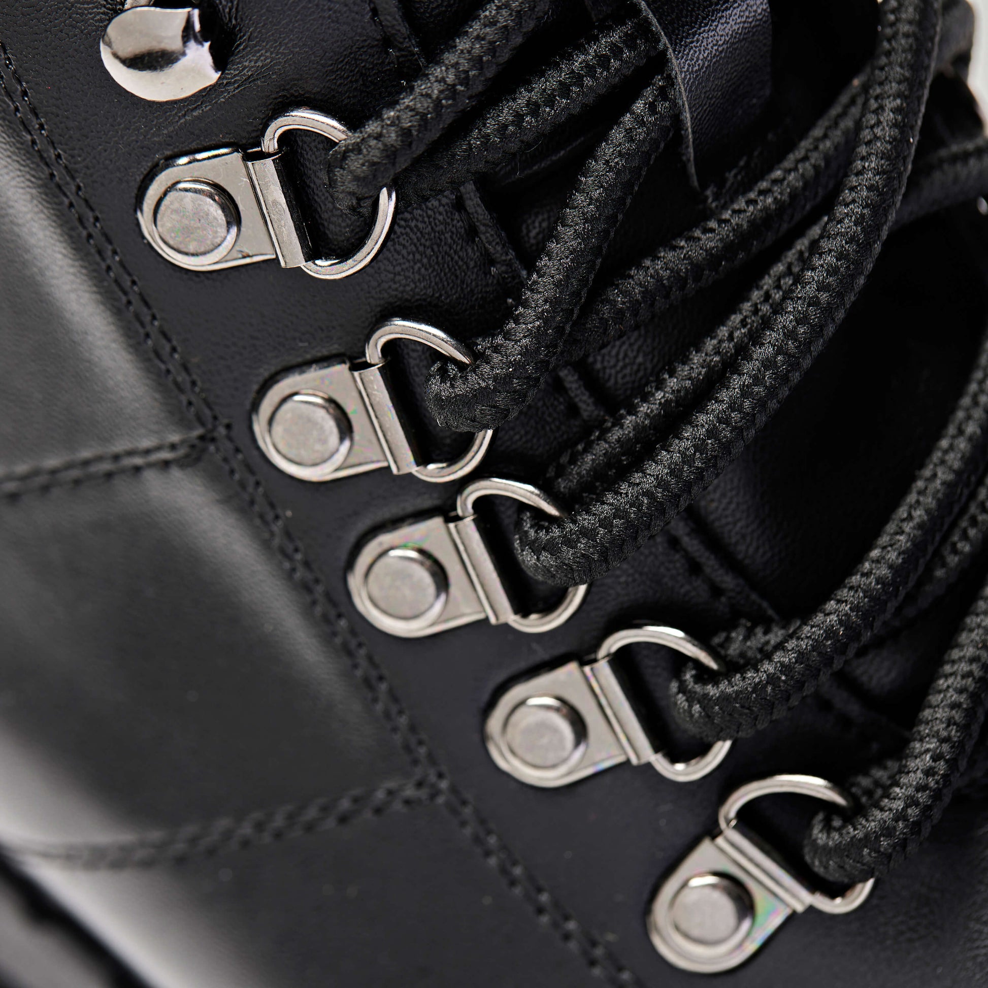 Krait Switch Hiking Boots - Ankle Boots - KOI Footwear - Black - Lace Detail