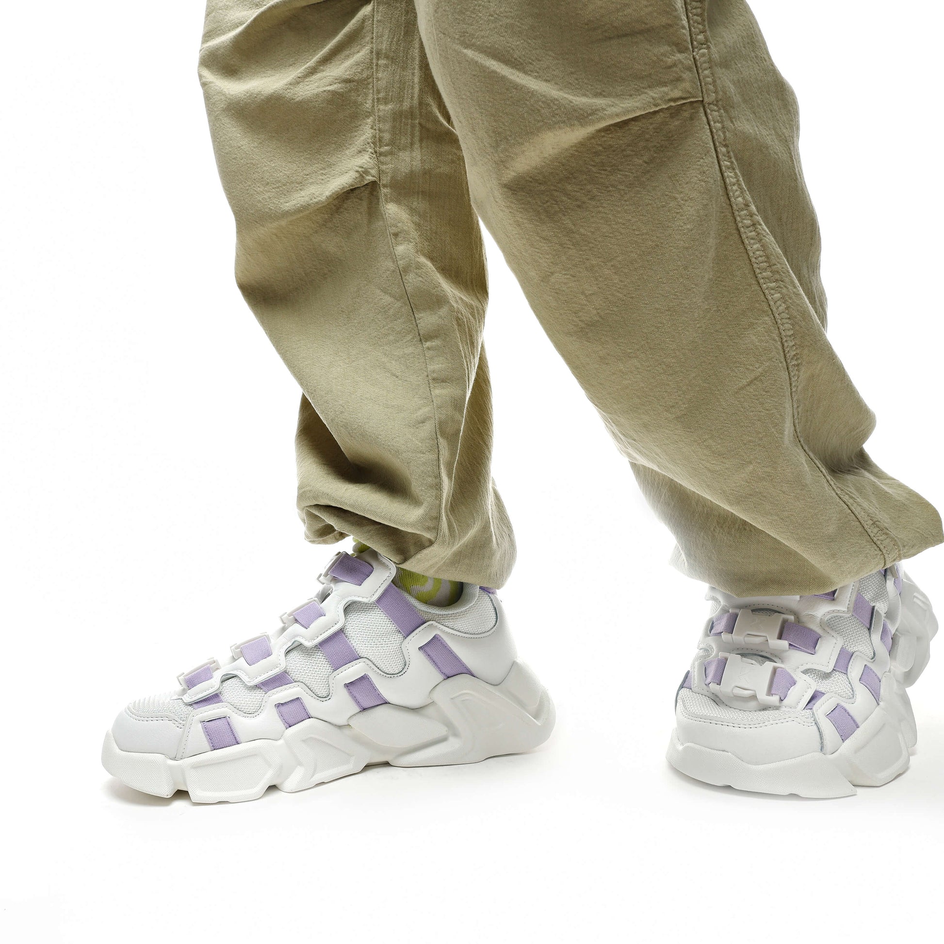 Lavender Sugar Beast Trainers - Trainers - KOI Footwear - White - Model Front View