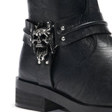 Legion Men's  Stacked Hardware Biker Boots - Vintage Black