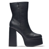 Lexus Black Platform Heeled Boots - Ankle Boots - KOI Footwear - Chunky Boots - Main View