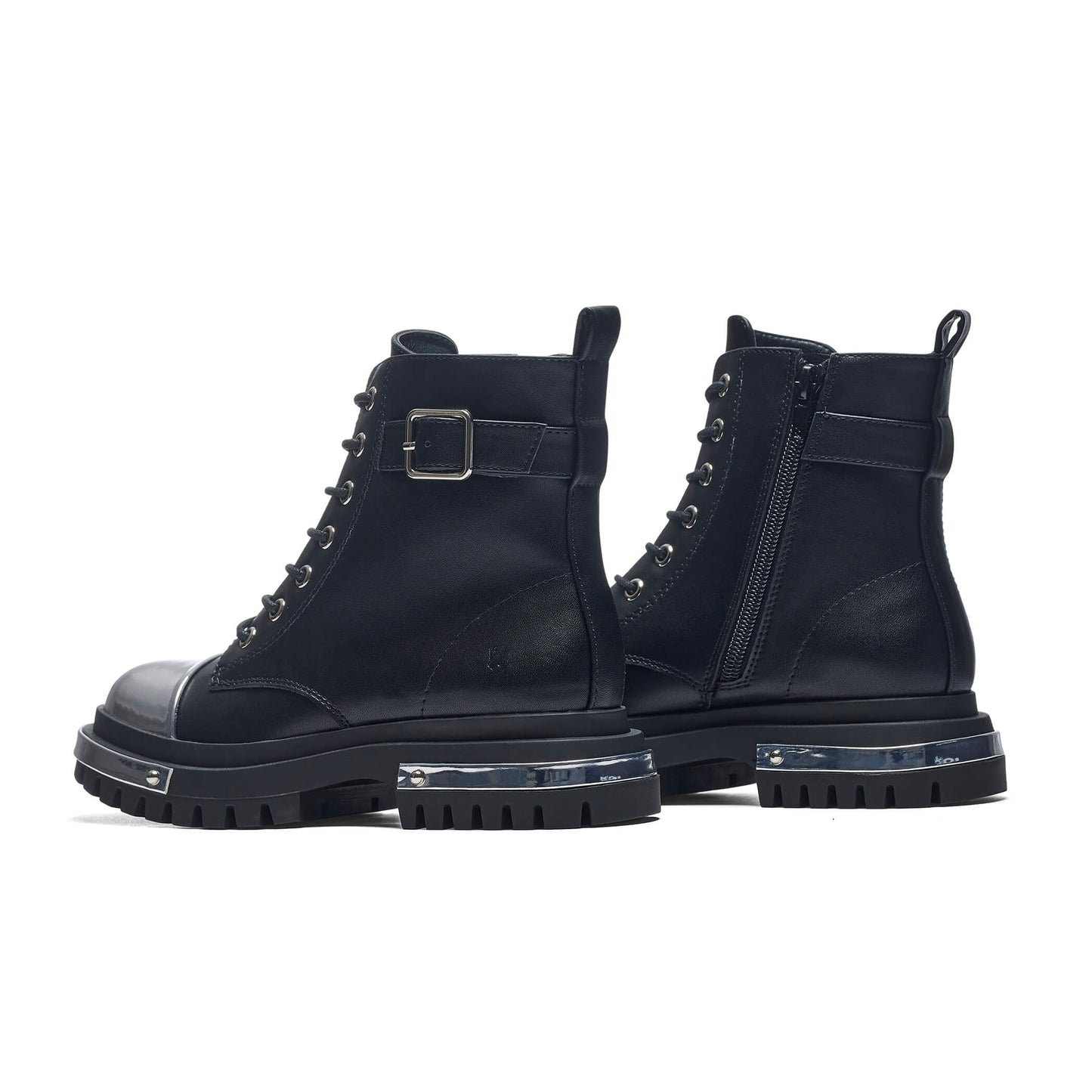 Lil’ Borin Hardware Boots - Ankle Boots - KOI Footwear - Black - BackSide View