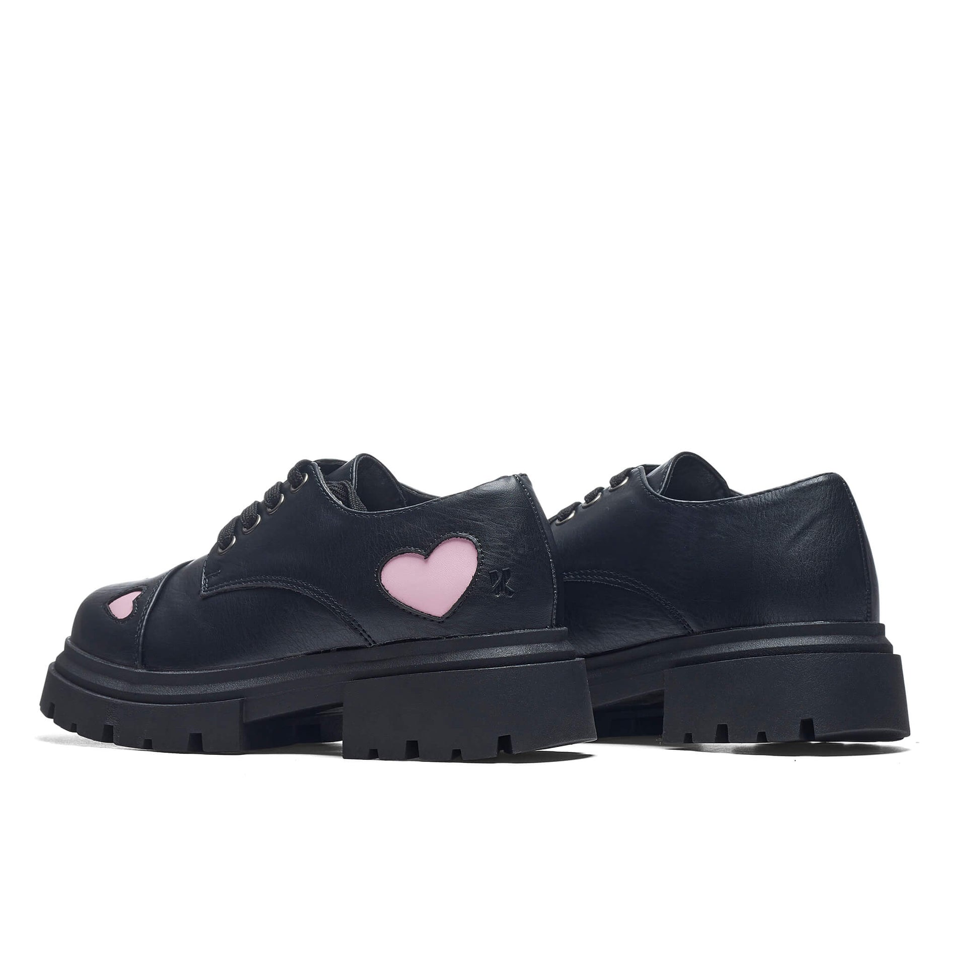 Lil’ Tennin Heart Shoes - Shoes - KOI Footwear - Black - Back Side View