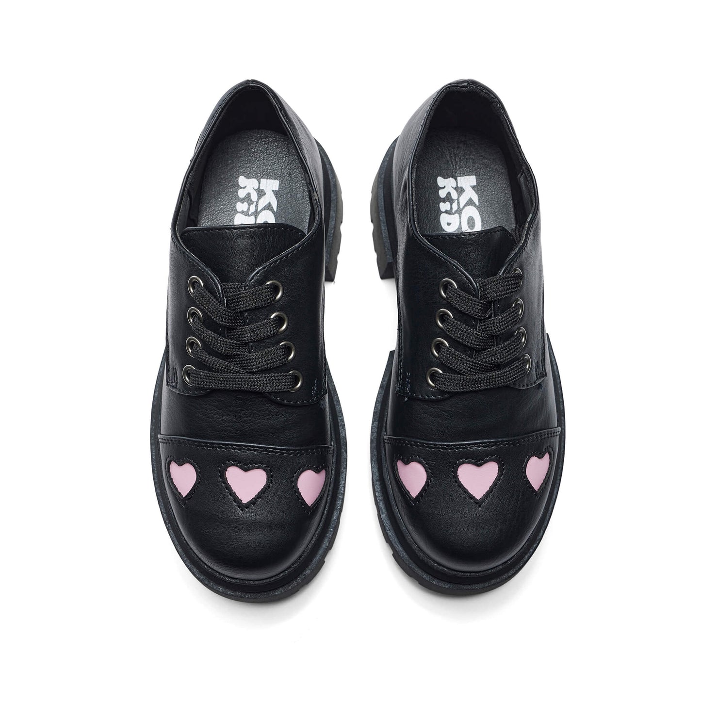 Lil’ Tennin Heart Shoes - Shoes - KOI Footwear - Black - Top View