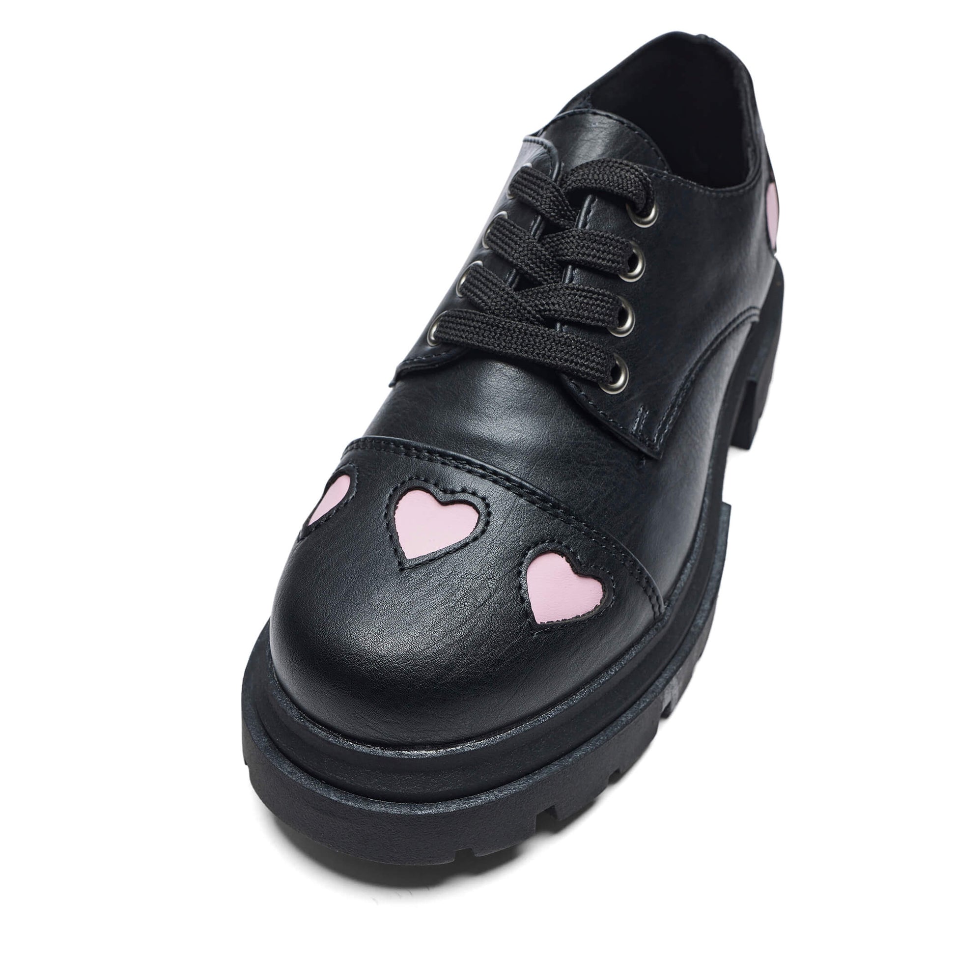 Lil’ Tennin Heart Shoes - Shoes - KOI Footwear - Black - Front View