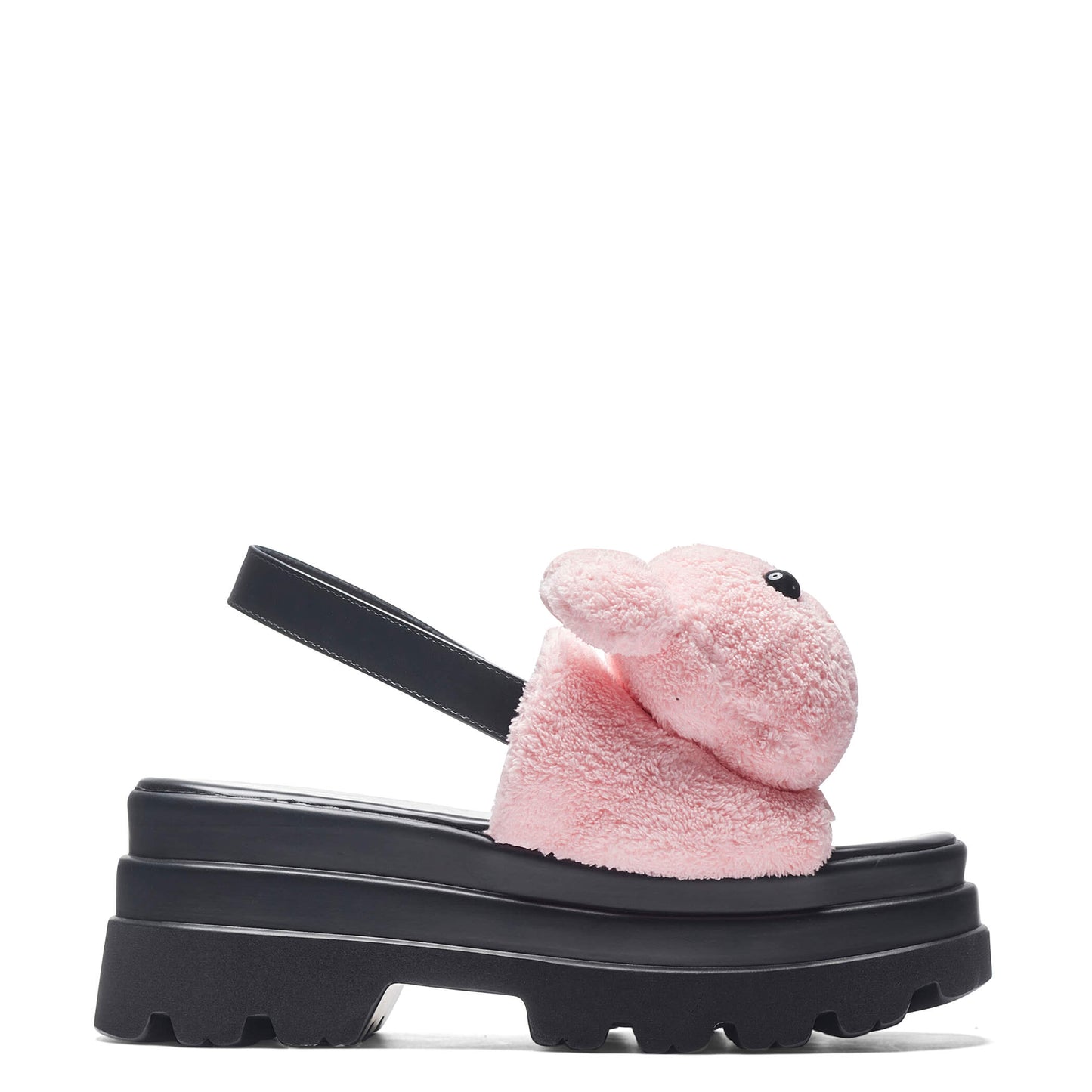 Binky Fuzzy Chunky Sandals - Pink - KOI Footwear - Side View