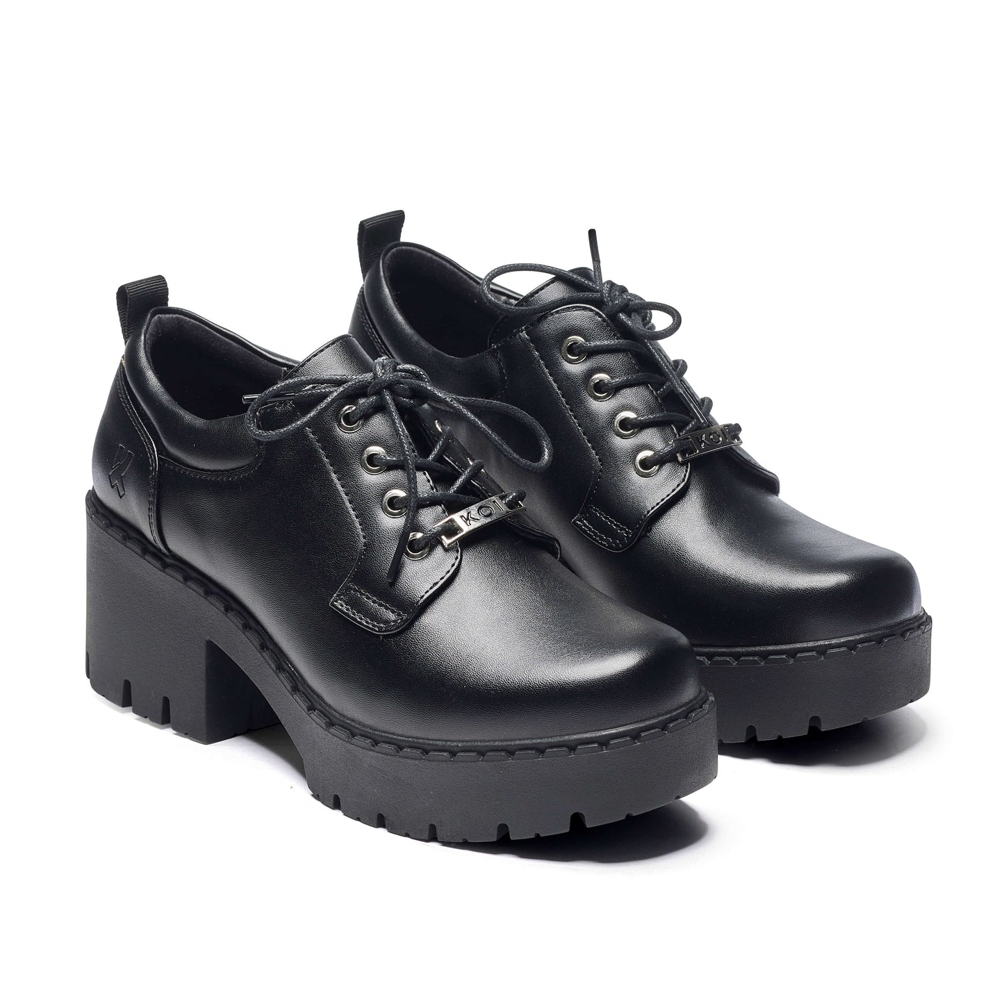 Miwa Switch Chunky Shoes - Shoes - KOI Footwear - Black - Three-Quarter View