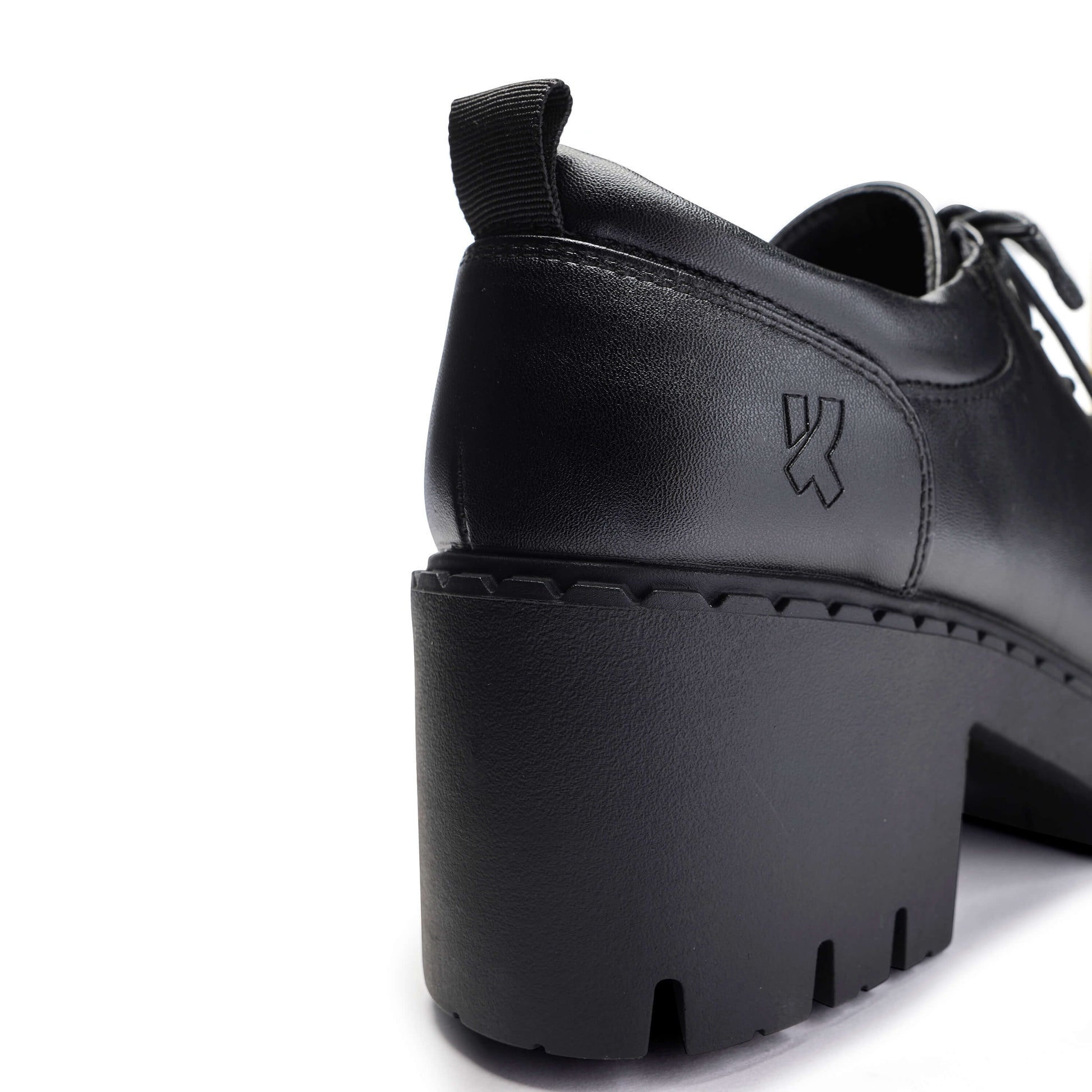 Miwa Switch Chunky Shoes - Shoes - KOI Footwear - Black - Heel Detail