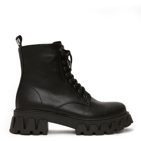 Muted Shadow Men's Lace Up Boots - Ankle Boots - KOI Footwear - Black - Main View