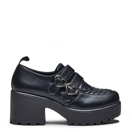 IAGO Metal Heart Oxford Platform Shoes - Shoes - KOI Footwear - Black - Main View