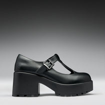 SAI Black Mary Jane Shoes 'Faux Leather Edition' Right View