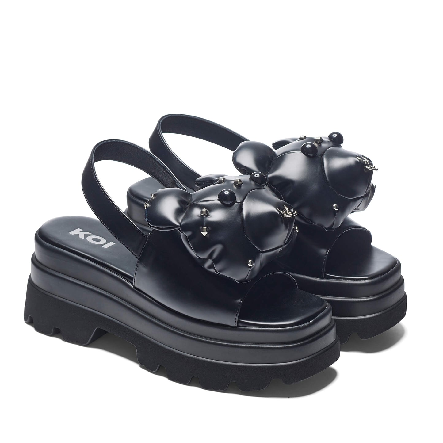 Grim Hardcore Chunky Sandals - Black - KOI Footwear - Main View