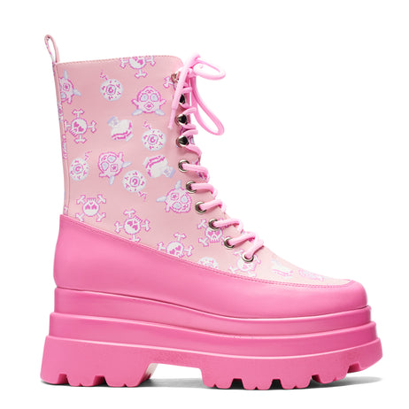 Pink Magic Yami Printed Trident Boots - Pink - KOI Footwear - Main View