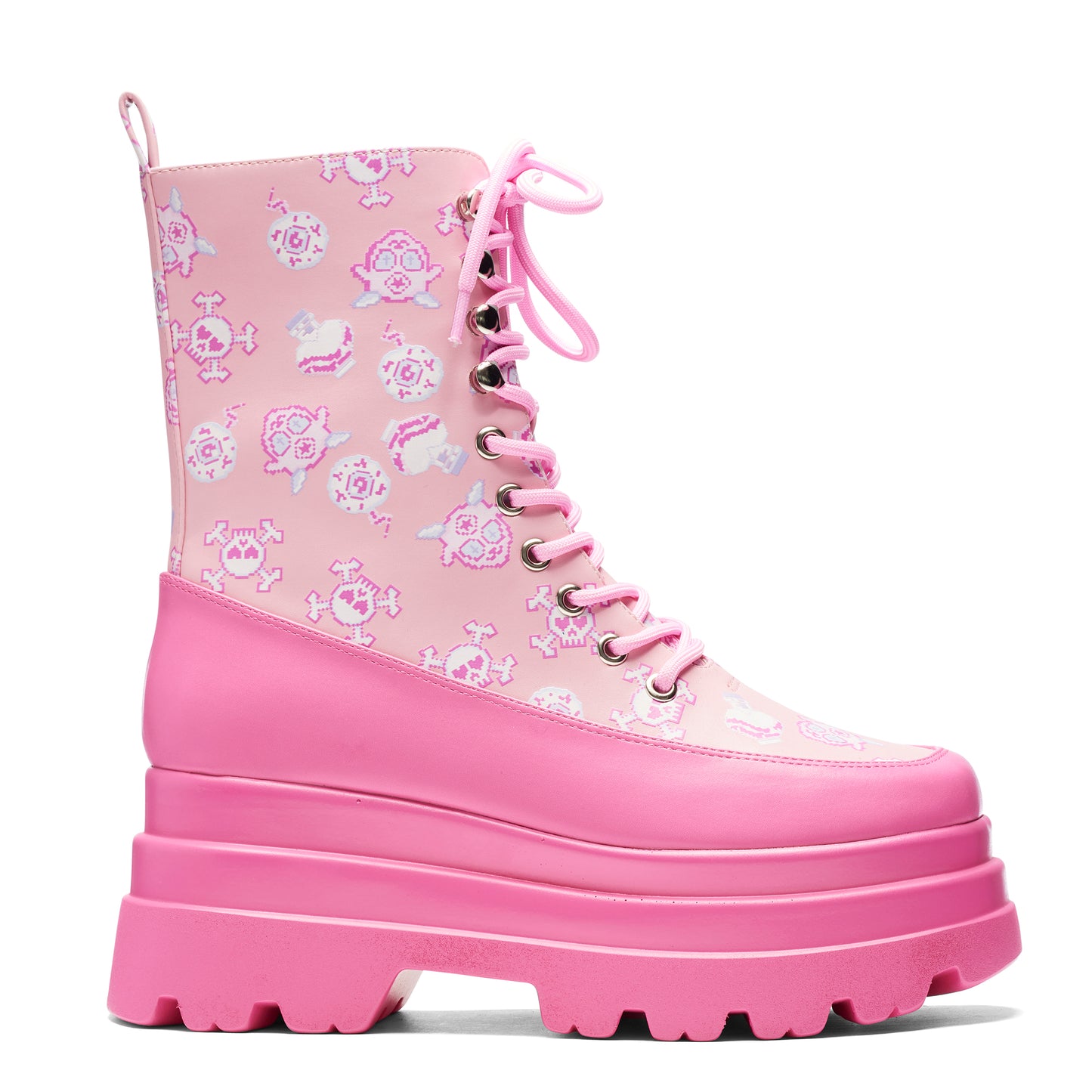 Pink Magic Yami Printed Trident Boots - Pink - KOI Footwear - Side View