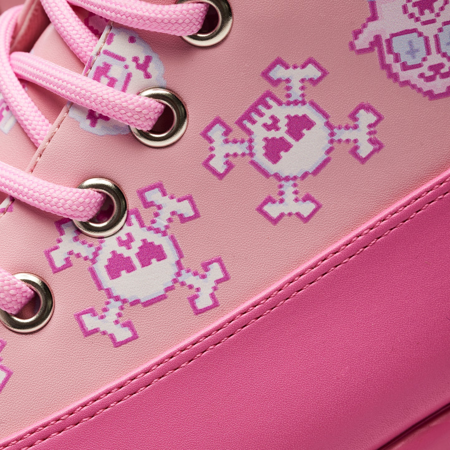 Pink Magic Yami Printed Trident Boots - Pink - KOI Footwear - Material Detail