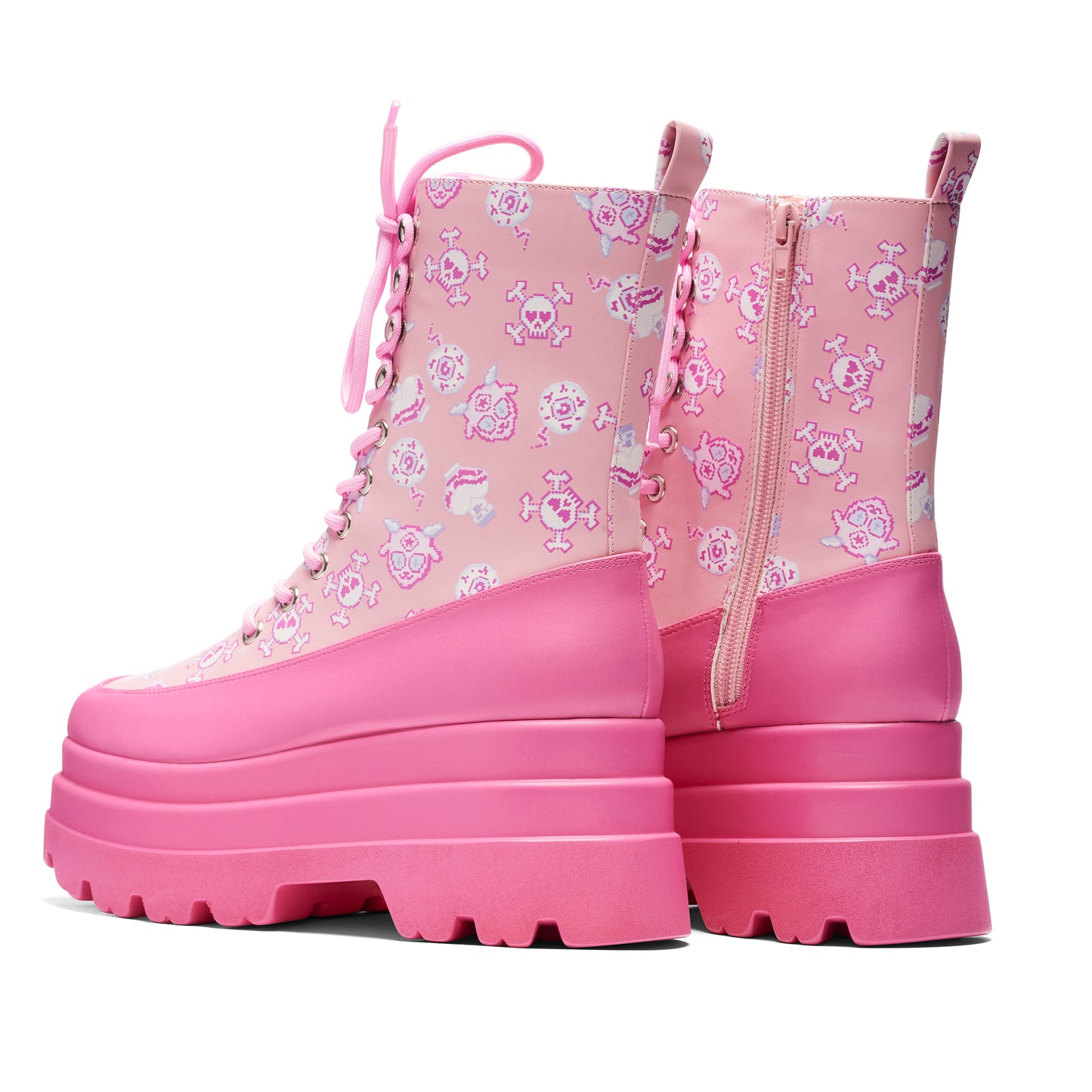 Pink Magic Yami Printed Trident Boots - Pink - KOI Footwear - Back View