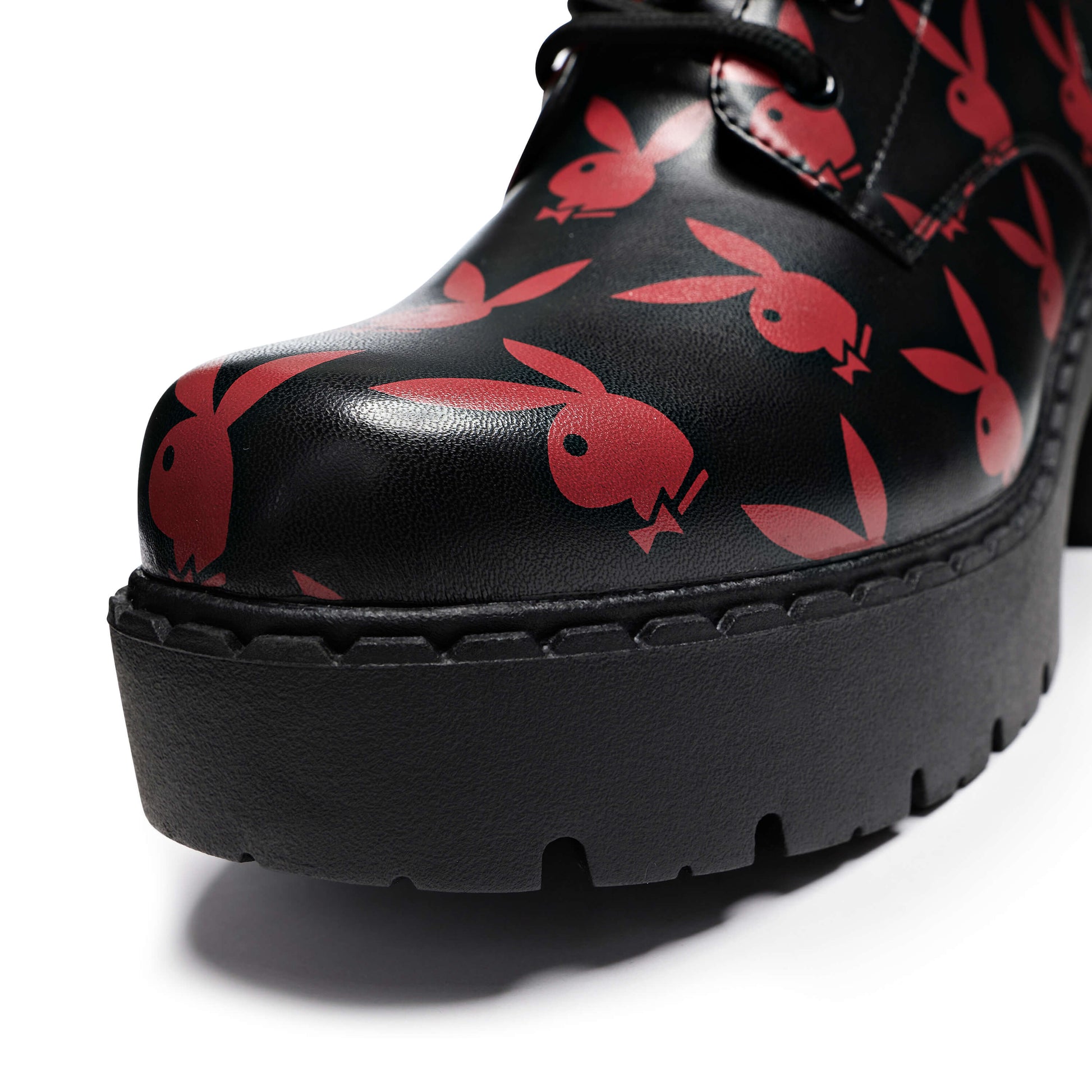Playboy Reprise Red Switch Boots | Playboy x Koi Collection, UK 3 / Black