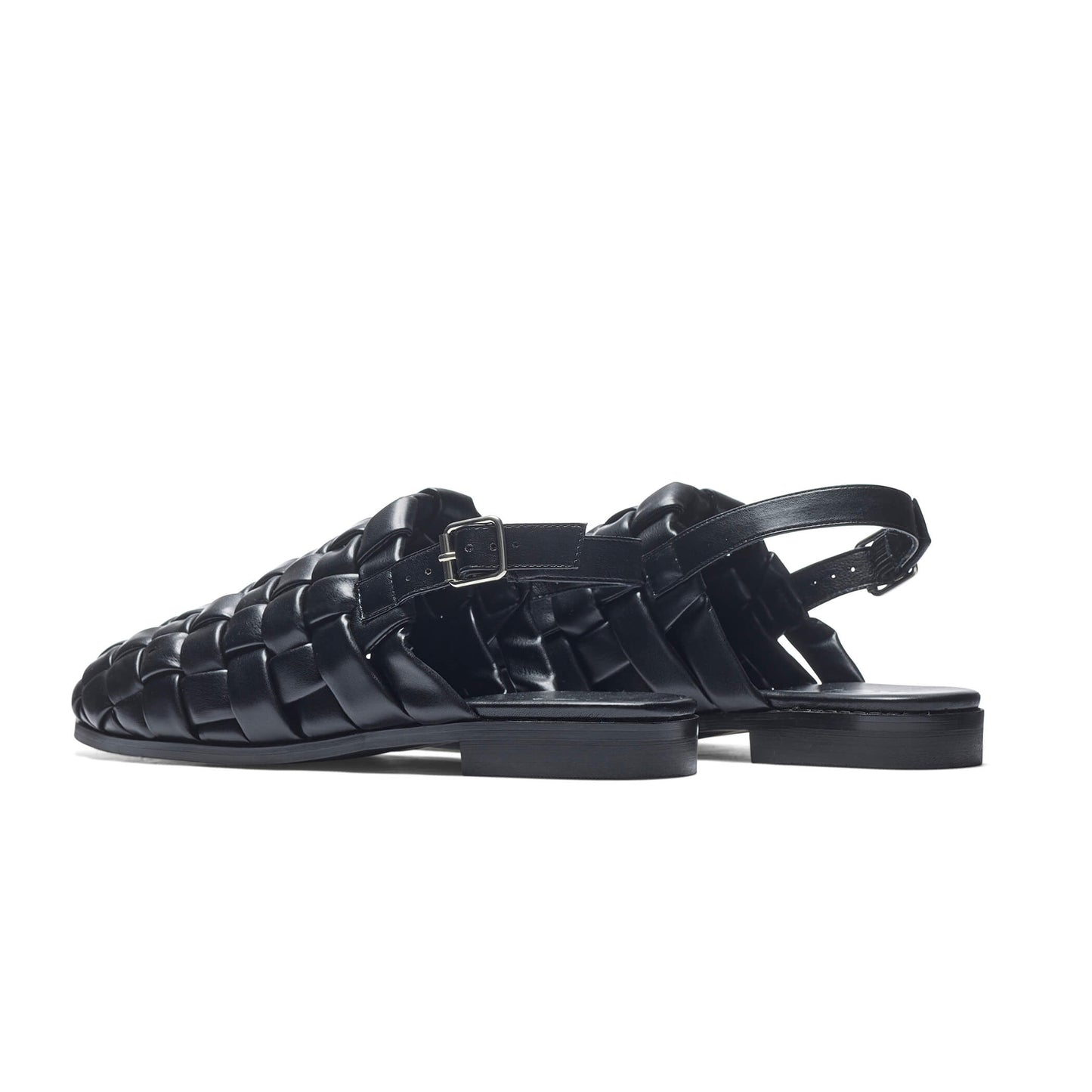 Provence Men's Weaved Slingback Sandals - KOI Footwear - Black - Back View