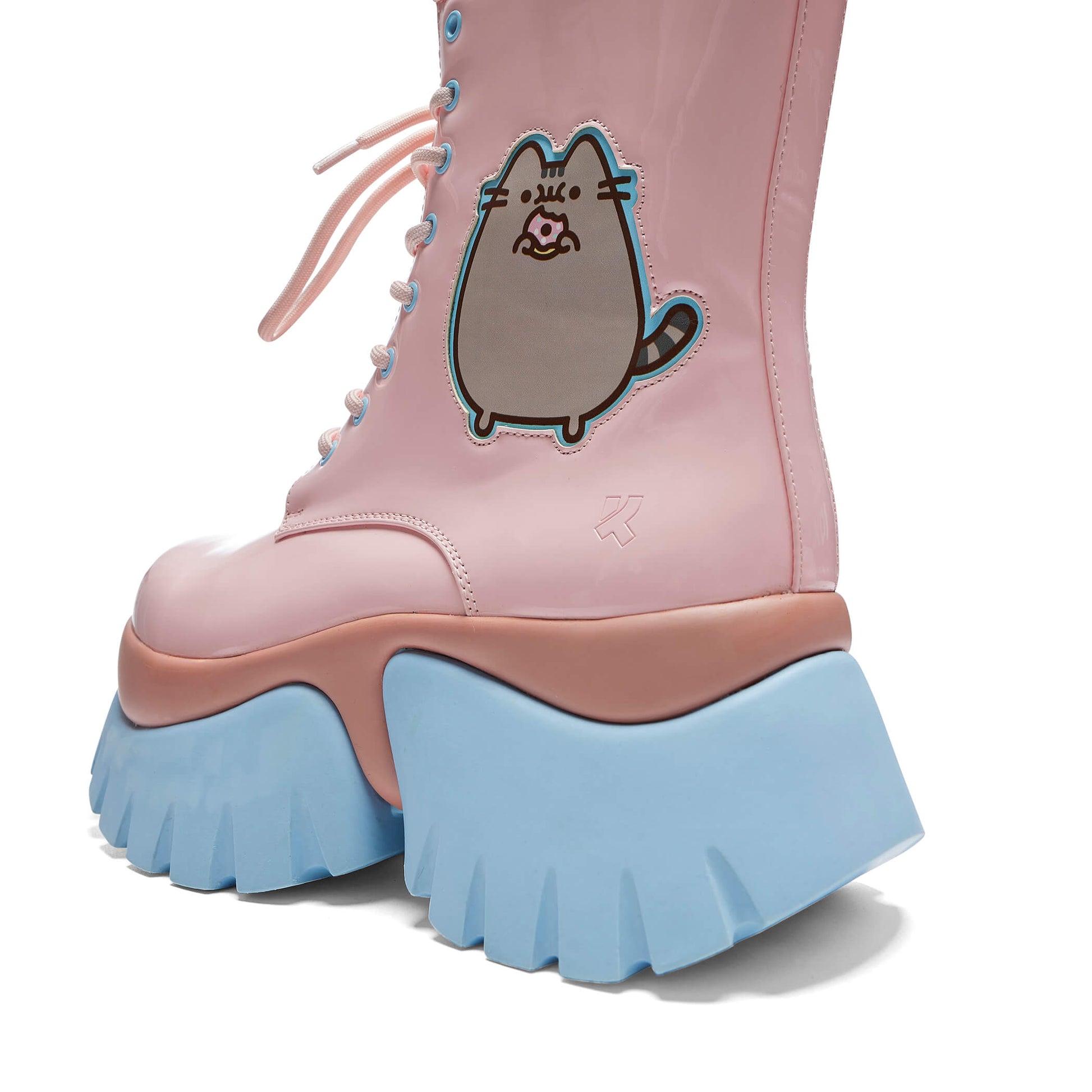 Pusheen Doughnuts Pastel Patent Boots - Ankle Boots - KOI Footwear - Pink - Back Detail